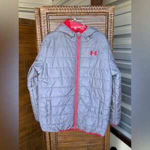 Under Armour Gray and Red Kids Jacket